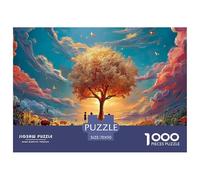A Large Tree in The Light 1000 Pcs Cartón Rompecabezas Fantasy Trees Liberador De Estrés Juego Familiar Puzzle para Adultos Y Niños 70x50cm/1000pcs