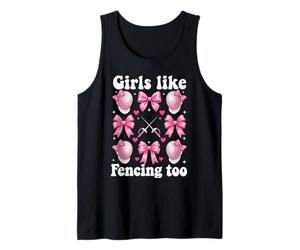 A Las Chicas Les Gusta esgrimir Lazo Demasiado Rosa Camiseta sin Mangas