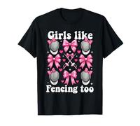 A Las Chicas Les Gusta esgrimir Lazos Demasiado Rosados Camiseta