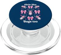A Las Chicas Les Gustan los bichos, Muy Linda Coqueta de Insectos con Lazo Rosa PopSockets PopGrip para MagSafe