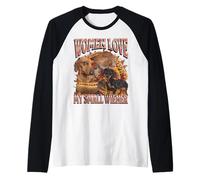 A las mujeres les encanta mi pequeña salchicha pirata divertida y ofensiva Camiseta Manga Raglan