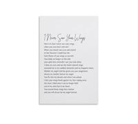 A Letter from Heaven Art Print - “I Never Saw Your Wings” Funeral Poem, Memorial Sympathy Gift & Canvas Wall Art for Comfort (Framed,08x12inch(20x30cm))