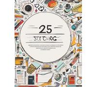 a lined notebook in the style of 2025 with printed educational icons