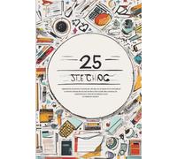 a lined notebook in the style of 2025 with printed educational icons
