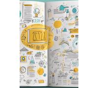 a lined notebook in the style of 2025 with printed educational icons