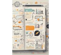 a lined notebook in the style of 2025 with printed educational icons
