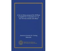 A list of alloys prepared by William Campbell for Committee B-2 on non-ferrous metals and alloys