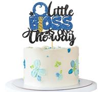 A Little Boss is on Way Pastel Topper - Revelación de Sexo Suministros para tartas - Baby Shower - Decoración de fiesta de cumpleaños para niños - Brillo azul