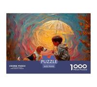 A Little Boy Wearing An Amber with A Puppy 1000 Pcs Cartón Rompecabezas Umbrella & Pet Imposible, Difícil Juego Familiar Puzzle para Adultos Y Niños 70x50cm/1000pcs