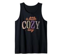 A Little Cozy Day Retro Plaid Leopardo Cuadros Otoño Relax Camiseta sin Mangas
