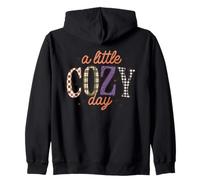 A Little Cozy Day Retro Plaid Leopardo Cuadros Otoño Relax Sudadera con Capucha