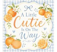 A Little Cutie Is on the Way: Orange Themed Baby Shower Guest Book for Wishes, Advice and Predictions