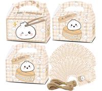 A Little Dumpling Cajas de regalo con etiquetas de agradecimiento, 24 cajas de regalo para baby shower para regalos de fiesta temática de albóndigas de cumpleaños