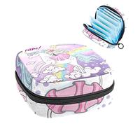 A Little Fairy on a Unicorn Dream Period Pouch portátil, bolsa de almacenamiento de tampones para servilletas sanitarias, Varios colores, 4.7x6.6x6.6 in/12x17x17 cm