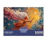A Little Girl with White Hair 1000 Piezas Cartón Rompecabezas Fantasy Bubble Girl Imágenes Vibrantes Juego Familiar Puzzle Juego De Desafío Difícil 38x26cm/1000pcs