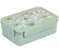 A LITTLE LOVELY COMPANY Bento - Fiambrera Diseños - Fiambrera, caja de almuerzo, caja de desayuno, caja de aperitivos para niños (Turquesa)