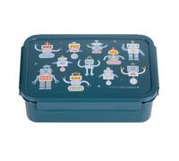 A LITTLE LOVELY COMPANY Bento - Fiambrera Diseños - Fiambrera, caja de almuerzo, caja de desayuno, caja de aperitivos para niños (Robots)