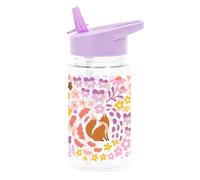 A Little Lovely Company Botella transparente con diseño único, 450 ml | Adecuado para escuela de color, guardería, escuela primaria, vacaciones, on the go (jardín de flores)