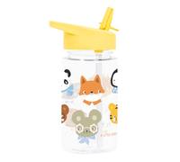 A Little Lovely Company Botella transparente con diseño único, 450 ml | Adecuado para escuela de color, refugios escolares, escuela primaria, vacaciones, on the go (Amigos animales)