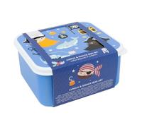 A Little Lovely Company Lunch & Snack Box Set, 4 piezas, on the go, apilable, varios tamaños (Pirates)