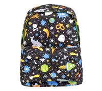 A LITTLE LOVELY COMPANY Mochila, 23.5x30x10 cm, Amarilla, Infantil, Para Niños Pequeños, Poliéster, 7 Litros, Con Correa de Pecho, Para Guardería y Escuela (Negro)