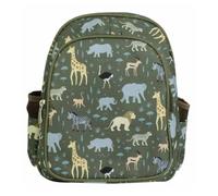 A LITTLE LOVELY COMPANY Mochila Savanna, 27x32x19 cm, Gris, Infantil, Poliéster y PEVA, 16 Litros, con Bolsillo Térmico, para Escuela y Viajes
