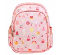 A LITTLE LOVELY COMPANY Mochila, 27x32x19 cm, Gris, Infantil, Poliéster y PEVA, 16 Litros, con Bolsillo Térmico, para Escuela y Viajes (Rosa)