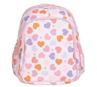 A LITTLE LOVELY COMPANY Mochila, 27x32x19 cm, Gris, Infantil, Poliéster y PEVA, 16 Litros, con Bolsillo Térmico, para Escuela y Viajes (Corazones)