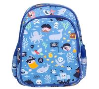 A LITTLE LOVELY COMPANY Mochila, 27x32x19 cm, Gris, Infantil, Poliéster y PEVA, 16 Litros, con Bolsillo Térmico, para Escuela y Viajes (Azul)