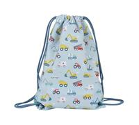 A LITTLE LOVELY COMPANY Mochila con Cordón Diseños, 32x42x0.3 cm, Amarillo, Poliéster, con Bolsillo Interior con Cremallera, para Deporte y Natación (Azul cielo)