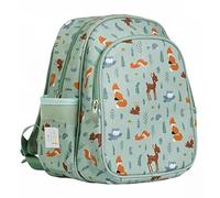 A LITTLE LOVELY COMPANY Mochila Forest Friends, 27x32x19 cm, Verde Menta, Infantil, Escolar, Poliéster y PEVA, 16 Litros, con Bolsillo Térmico, para Colegio y Viajes