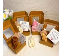 A Little Pocket Bear Hug, Little Bear in A Box, Mini Oso de peluche hecho a mano en caja, My Little Worry Bears, abrazo de ganchillo LittlE Bears, regalo positivo de peluche de apoyo emocional (4
