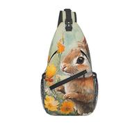 A Little Rabbit In The Flowers - Bolso bandolera de viaje para hombre, mochila de senderismo