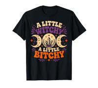 A Little Witchy Moon Gothic Bitchy Retro Goth Mujeres Niñas Camiseta