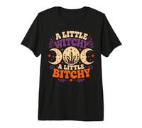 A Little Witchy Moon Gothic Bitchy Retro Goth Mujeres Niñas Camiseta Premium