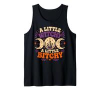 A Little Witchy Moon Gothic Bitchy Retro Goth Mujeres Niñas Camiseta sin Mangas
