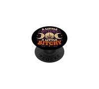 A Little Witchy Moon Gothic Bitchy Retro Goth Mujeres Niñas PopSockets PopGrip Adhesivo