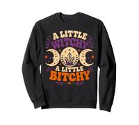 A Little Witchy Moon Gothic Bitchy Retro Goth Mujeres Niñas Sudadera