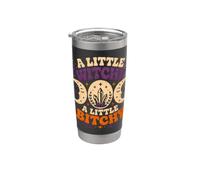 A Little Witchy Moon Gothic Bitchy Retro Goth Mujeres Niñas Vaso térmico de acero inoxidable de doble pared