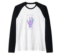 A Look into The Future Future Hand Cyber Scifi Design Camiseta Manga Raglan