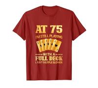 A los 75 años sigo Jugando con una baraja Completa - 75 cumpleaños Camiseta, Hombre, Arándano, M