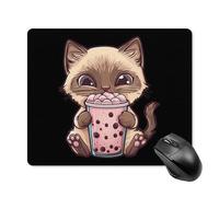 A Los Gatos Siameses Les Encanta Tomar Té Bobo Moderno. Mouse Pad Bordes Cosidos Alfombrilla De Escritorio Duradero Mousepad para Ordenador Gaming Hogar 25X30Cm