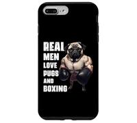 A los hombres de verdad divertidos les encantan los pugs y el boxeo Carcasa para iPhone 7 Plus/8 Plus