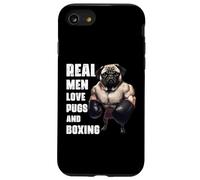 A los hombres de verdad divertidos les encantan los pugs y el boxeo Carcasa para iPhone SE (2020) / 7 / 8