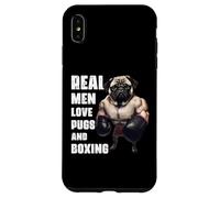 A los hombres de verdad divertidos les encantan los pugs y el boxeo Carcasa para iPhone XS Max