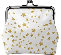 A Lot of Star Gold - Monedero de cuero para mujer, pequeño bolso de cambio con cierre de beso y hebilla para regalo de niña, Como se muestra en la imagen, Talla única, Organizador de bolsas