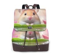 A Lotus wearing a crown Mochila de viaje para mujer, mochila casual, mochila de cuero estampada para mujer para el trabajo