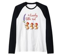 A Lovely Little Riot Cute Ratones Lavanda Caprichoso Animal Des Camiseta Manga Raglan