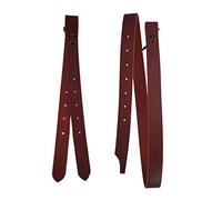 A&M Reitsport Tie- Strap + Off Billet para sillines occidentales de piel Latigo, color: rojo y marrón
