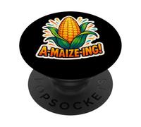 A-Maize-ING Divertido Maíz En La Mazorca Juego De Palabras De Maíz Granjero Amante PopSockets PopGrip Adhesivo